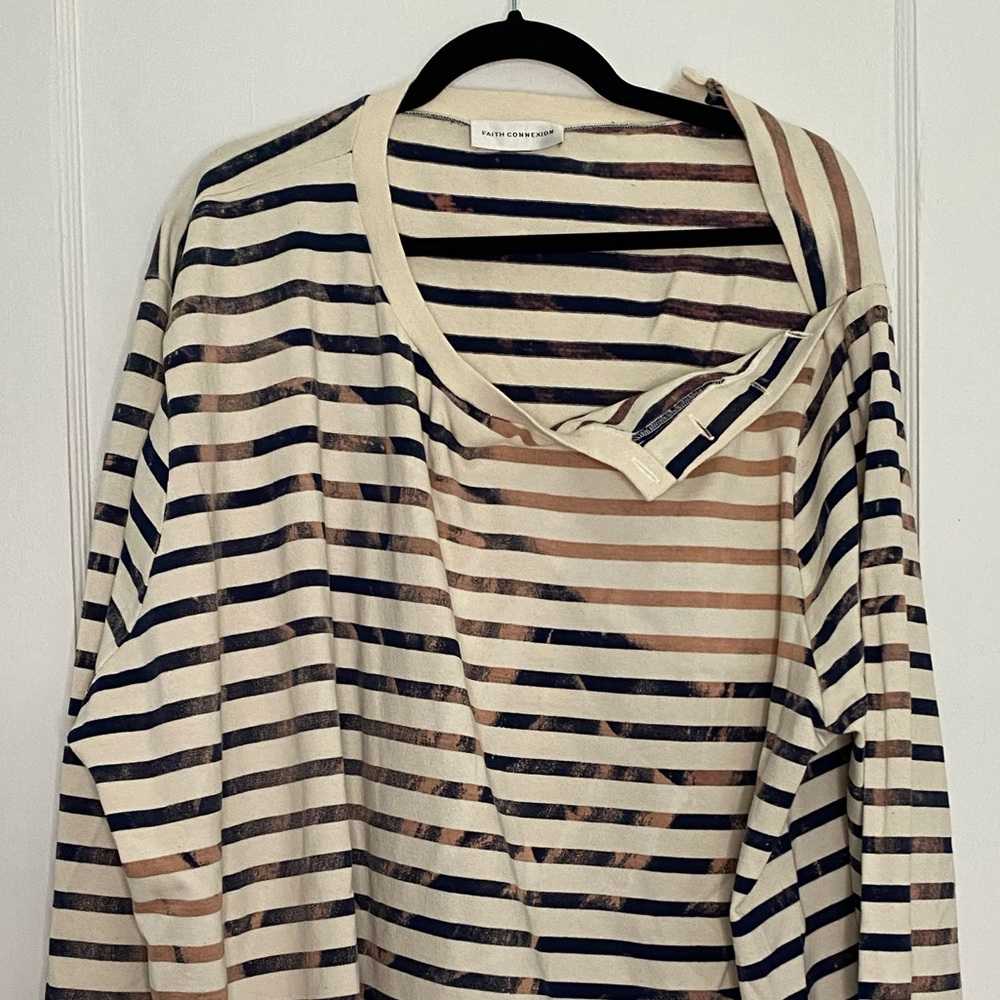 Faith Connexion Ecru & Navy Over Sailor Tee Shirt